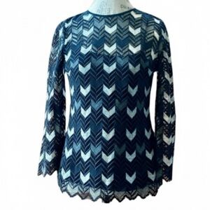 Escada Unique Needlework Cut-Out Top With Silk Cami Size 34 (Small) New!